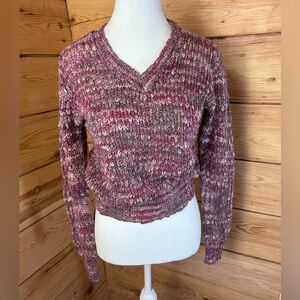 Lot of 2 Vintage Eaton Sweater Bundle Marled Knit Pink Green Cottagecore M L